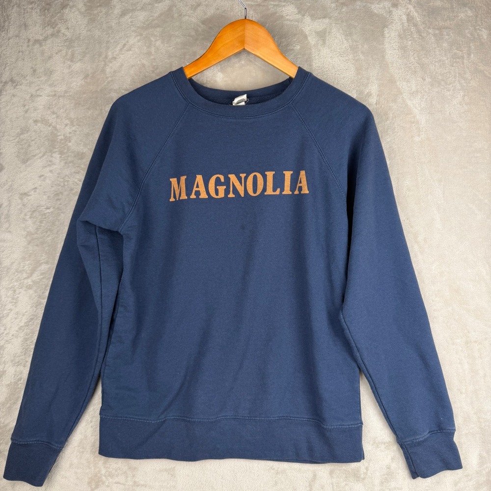 Magnolia Market Navy Blue Graphic Pullover Sweatshirt Womens Small Joanna Gaines